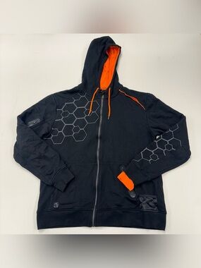 Linus Tech Tips Hoodie Mens XL Black Orange Full Zip Circuit Utility V2 Gamer